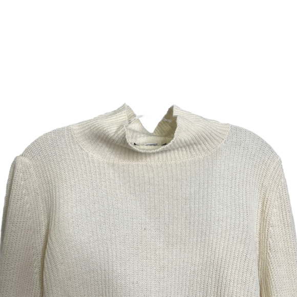Christopher Fischer Women's Sweater Cashmere Pullover Cream Knit Turtleneck Sz S - Picture 4 of 9